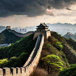 **Image Prompt:** A panoramic view of East Asia showcasing a blend of historical landmarks (Great Wall of China, Japanese castles, Korean traditional houses) and modern skyscrapers, symbolizing the complex interplay of tradition and modernization. The sky is partially cloudy, reflecting the "uncertain future" mentioned in the text. Style: Atmospheric, slightly melancholic, with a painterly feel.