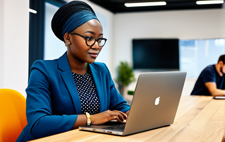 African Entrepreneur in a Modern Setting**

"A professional African entrepreneur, fully clothed in a stylish, modest business outfit, working on a laptop in a bright, modern co-working space, surrounded by other professionals, appropriate attire, safe for work, perfect anatomy, natural proportions, professional photography, high quality, family-friendly."

**