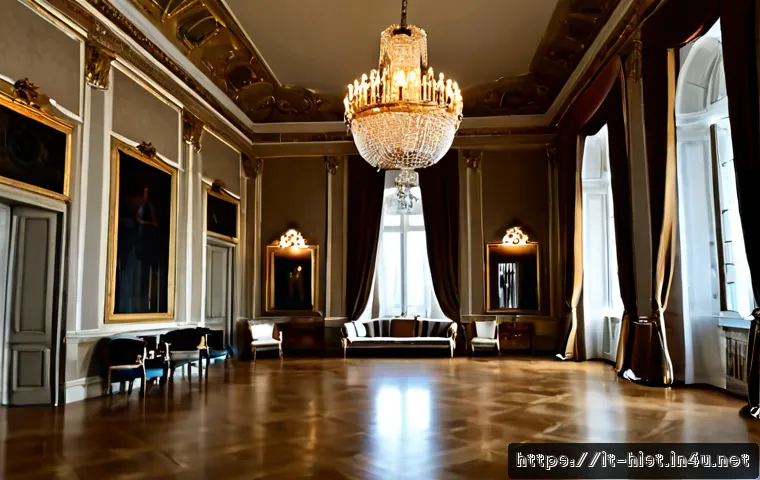 Home 15 유럽 왕실과 귀족 문화 - Photorealistic interior of an elegant European royal palace drawing room, gilded antique furniture, ...